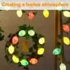 7.8 Inch Easter Egg Wreath LED Light Spring Wreath Decorative Colored Egg Rattan Leaf Wreath Battery Operated for Farmhouse