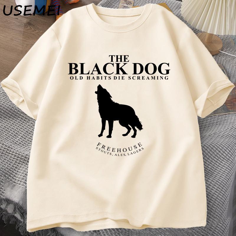 The Black Dog Old Habits Die Screaming T Shirt for Women Men Tortured Poets Department T-shirt Animal Dog Lover Tshirt Cotton