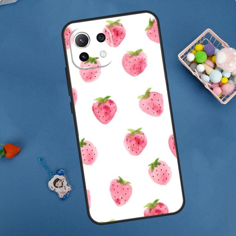 Cute Strawberry Case For Xiaomi 11T 12T 13T 14T Pro 13 14 15 Ultra POCO X7 Pro X3 X5 X6 M6 F5 F6 Pro Cover