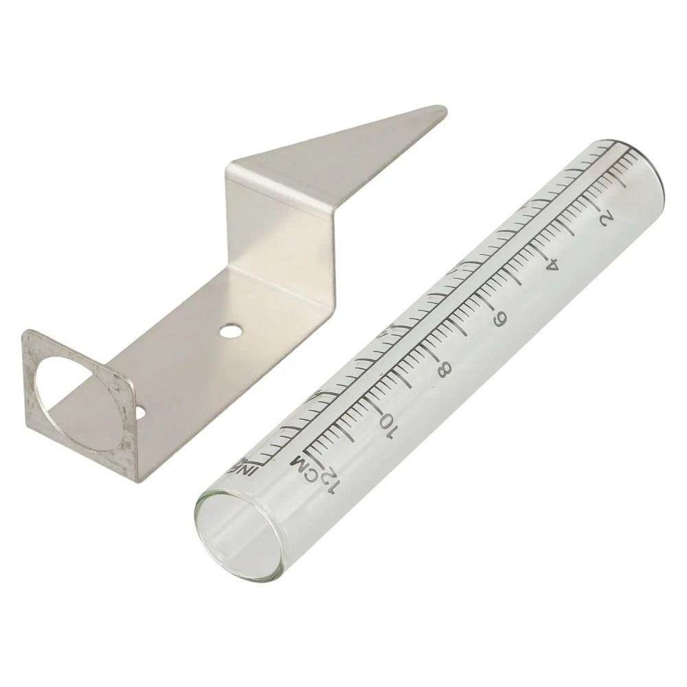 2-in-1 Montagegestell Glas-Regenmesser Leicht Ablesbar Garten-Feuchtigkeitsmesser Gartenüberwachung