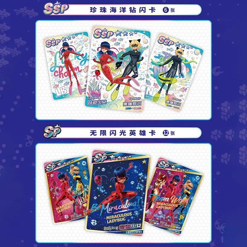 Genuine Miraculous Girl Card Ladybug Reddy Black Cat Roll Anime Hero Card Badge SSP Kids Game Toy Xmas Halloween Birthday Gift