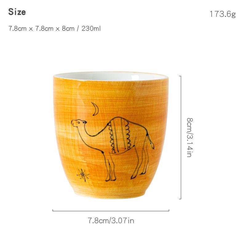 

Hand-painted Middle Eastern style, Arabian palm trees, camel coffee cups, ceramic tea cups 200-400ml