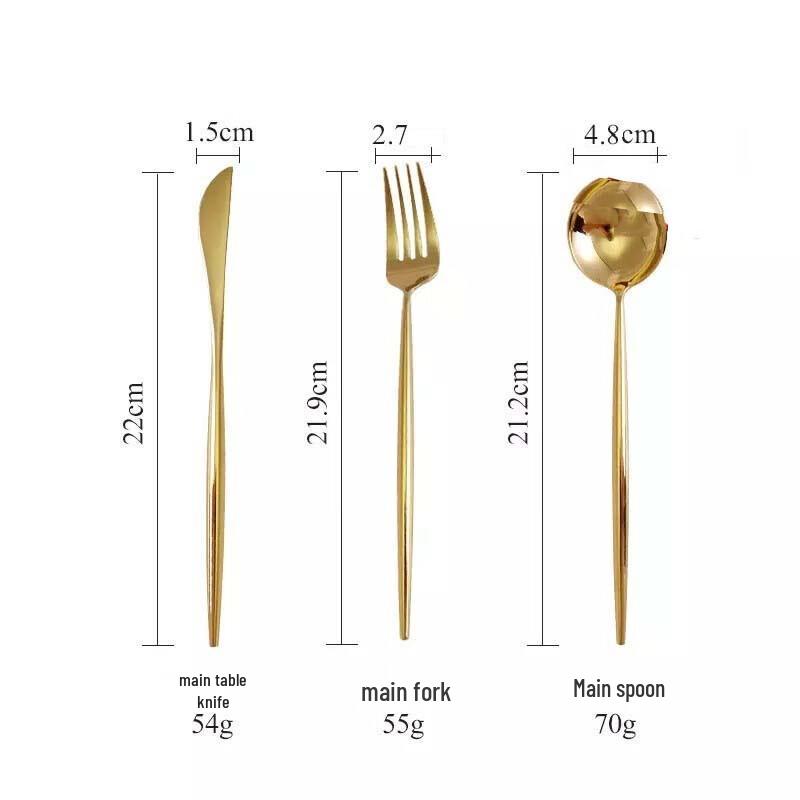 304 Stainless Steel Mirror Gold Dinnerware Set