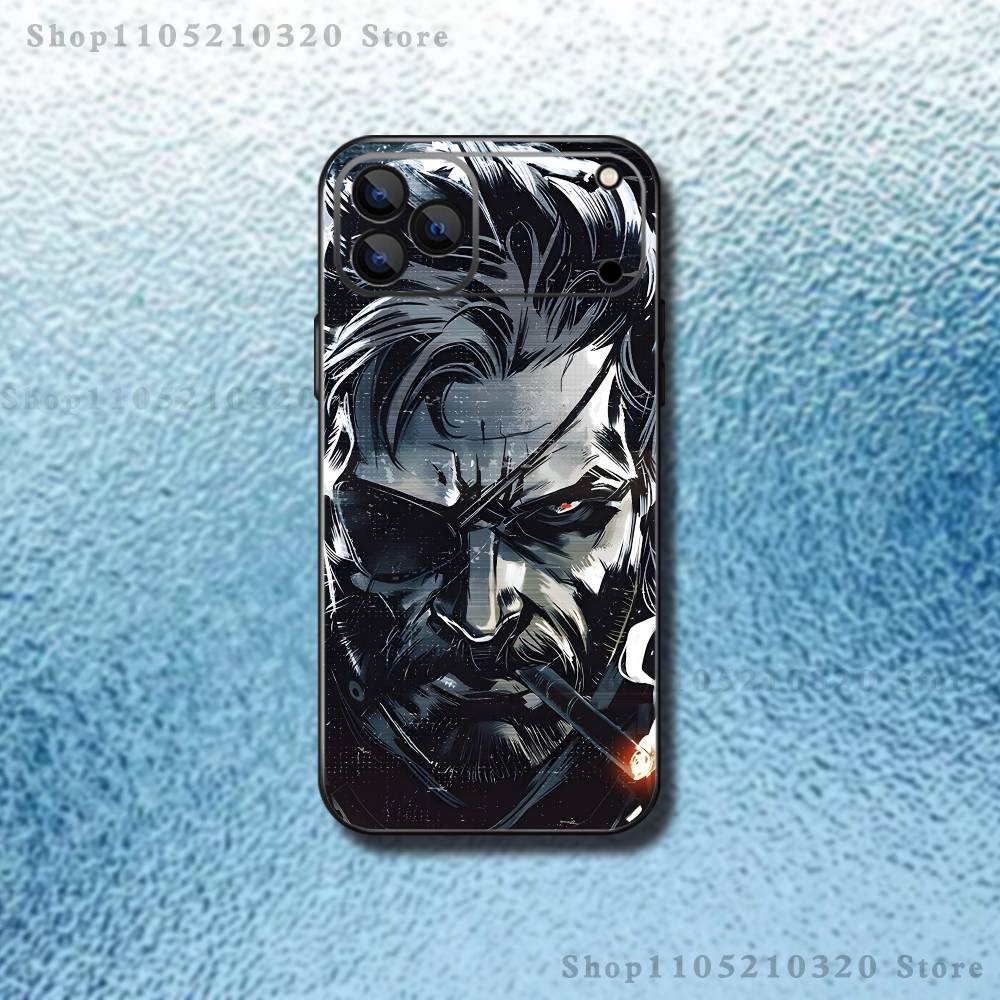 

M-MGS1 Solid Snake Game Phone Case For iPhone 17,16,15,14,13,12,11,Pro,Max,Plus,E,SE4,Air,Mini Black Soft Funda iPhone12
