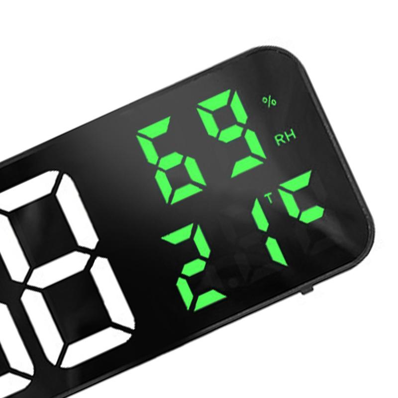 Mirror Large Digital LED Clock Home Electronic Alarm Clock Large Screen Plug In Clock Wall Mounted