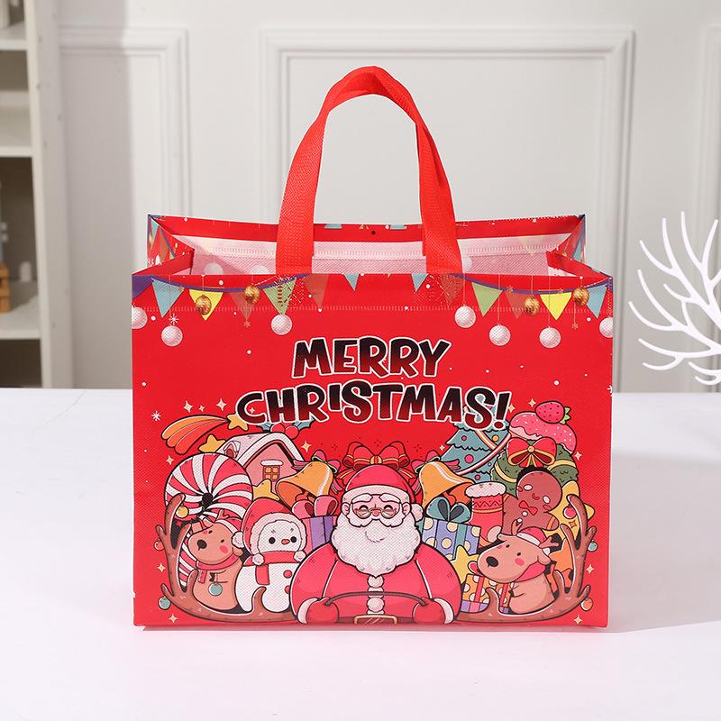 5PCS Christmas Non-woven Bag Santa Claus Elk Deer Packaging Bag Merry Christmas Snowman Gift Bags Festival Party Decoration TMZ