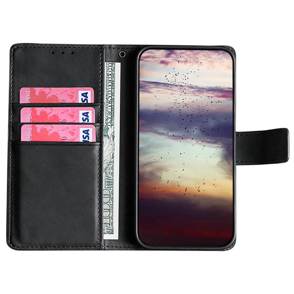 

For vivo V50 Lite 5G Case Crocodile Texture PU Leather Phone Cover Black