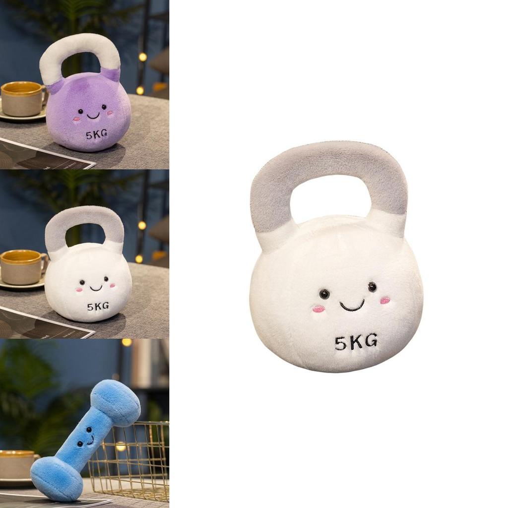 Rozkošné plyšové figurky kettlebellu a činky, perfektní pro výzdobu posilovny a jako dárky.