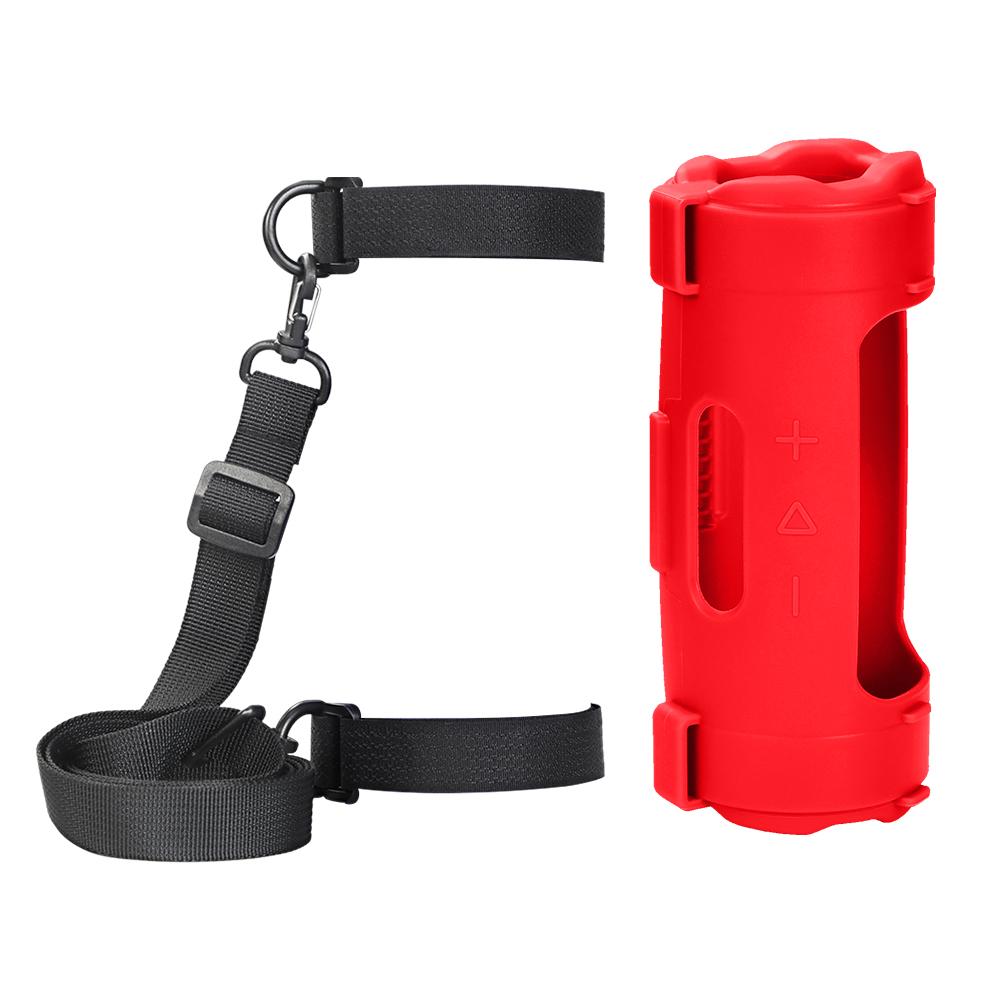 

For JBL Flip 7 Silicone Speaker Protect Case Waterproof Solid Color BT Speaker Sleeve Anti-Scratch Outdoor Travel Camping Tool червоний