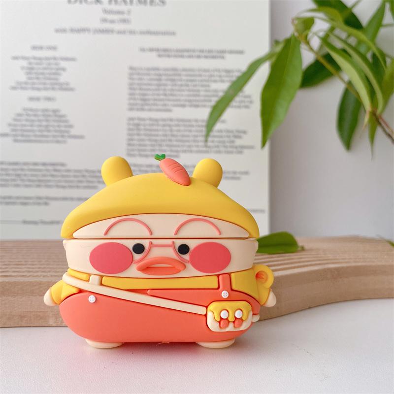 3D bulky duck For Airpods Pro 2 Case For Apple Airpods 1 2 3 Pro 2 Earphone Case Cute Wireless Charging Headset Cover Cartoon