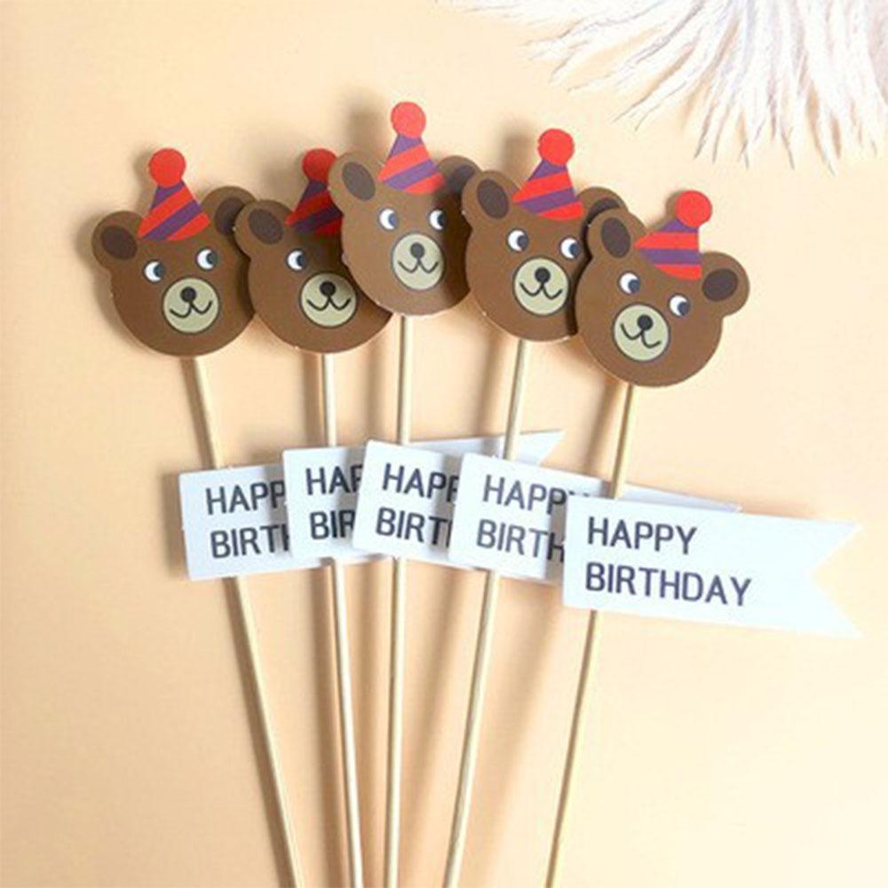 Cute Bear Cake Decoration Happy Birthday Birthday Cake Plugin  Party Supply