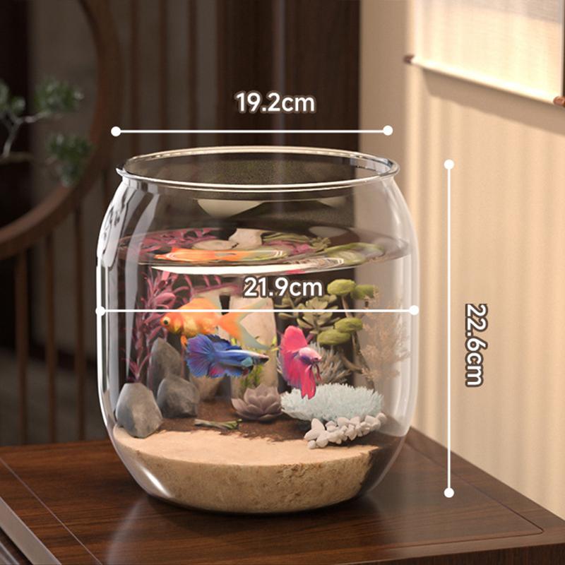 NEW Plastic Clear Round Fish Bowl Aquarium Keeper Tank Vase Pot Biotope Aquariums Tabletop Ecological Fish Tank Fall-resistant