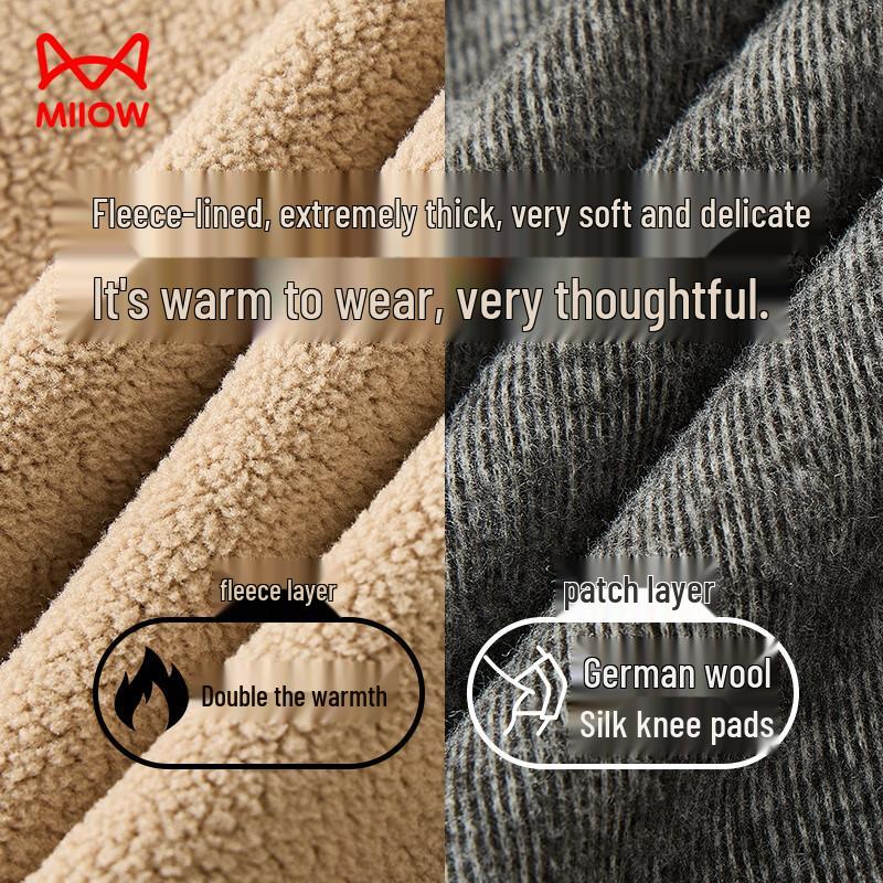 Mao Ren Men's Lamb Wool Lined Thermal Bottoms