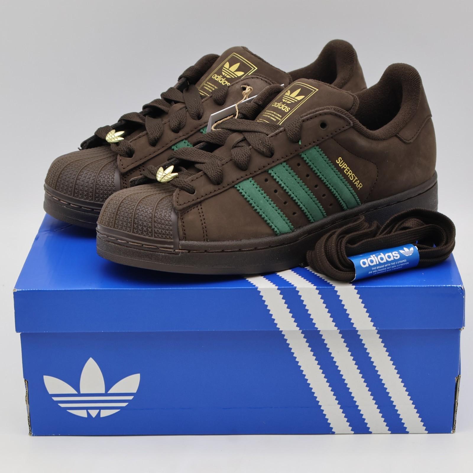 KJ3547 adidas Originals Superstar 2 Dark Brown Dark Green Gum (Men s) 4.5