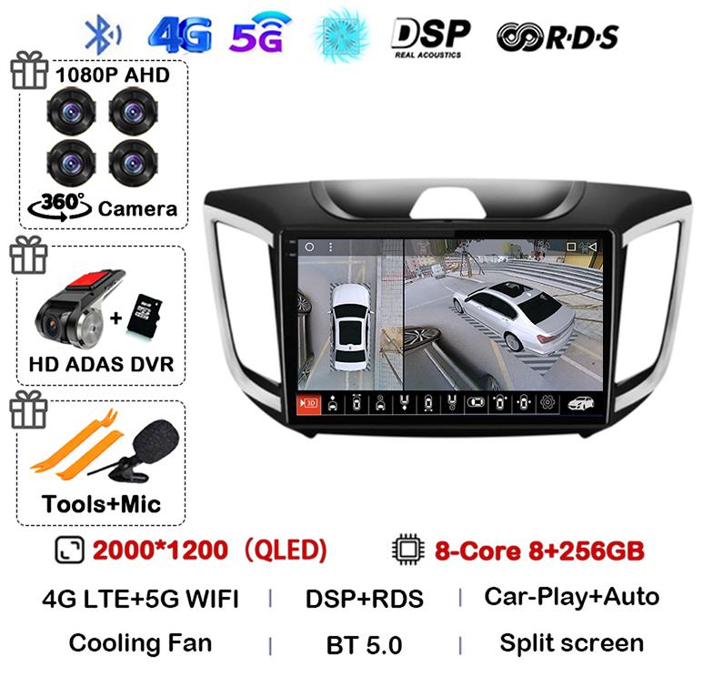 Android 14 Carplay Car Stereo Radio For Hyundai Creta Ix25 2015 2016 2017 2018 2019 2din Multimidia Video Player GPS Head Unit