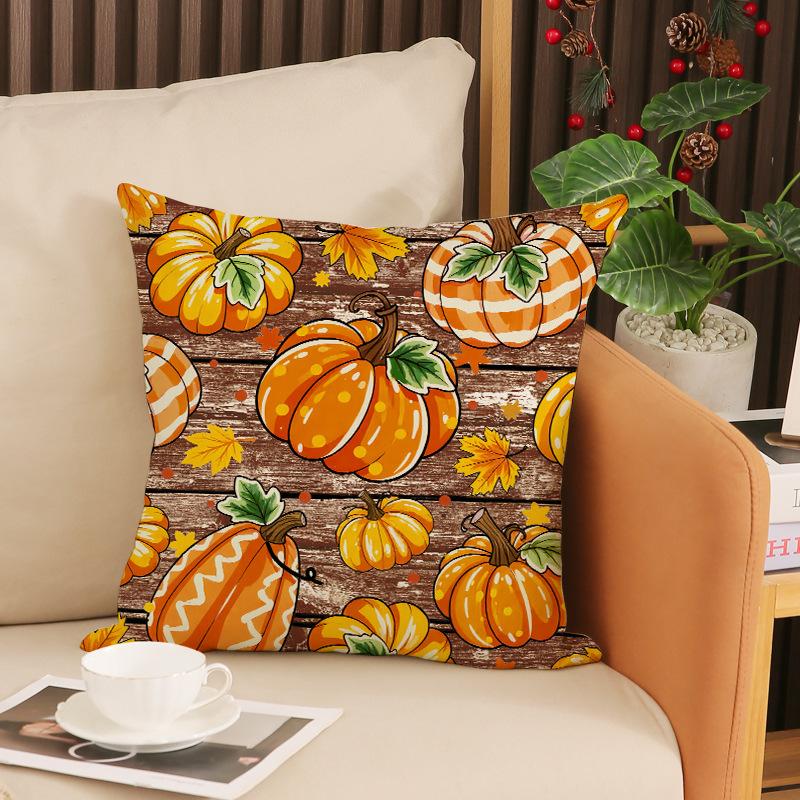 

Осенняя наволочка на День Благодарения, льняная, устойчивая к пятнам, дышащая, диванная подушка, декоративная наволочка с тыквой, урожай 45 * 45Cm (pillowcase only)