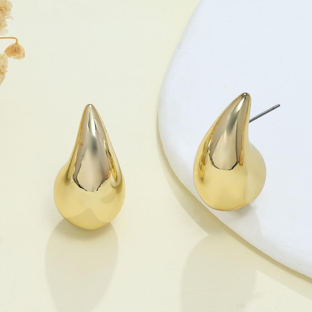 Heavy Metal Temperament Geometric Ring Glossy Water Drop Collar Bracelet Earrings Jewelry Set