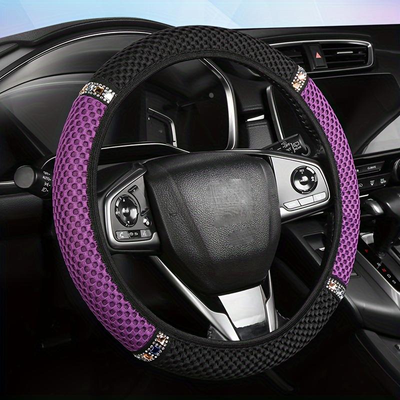 

Универсальная оплетка на руль автомобиля, искусственная кожа, нескользящая, дышащая, устойчивая к поту, легкая установка, прочная, комфортное вождение фиолетовый