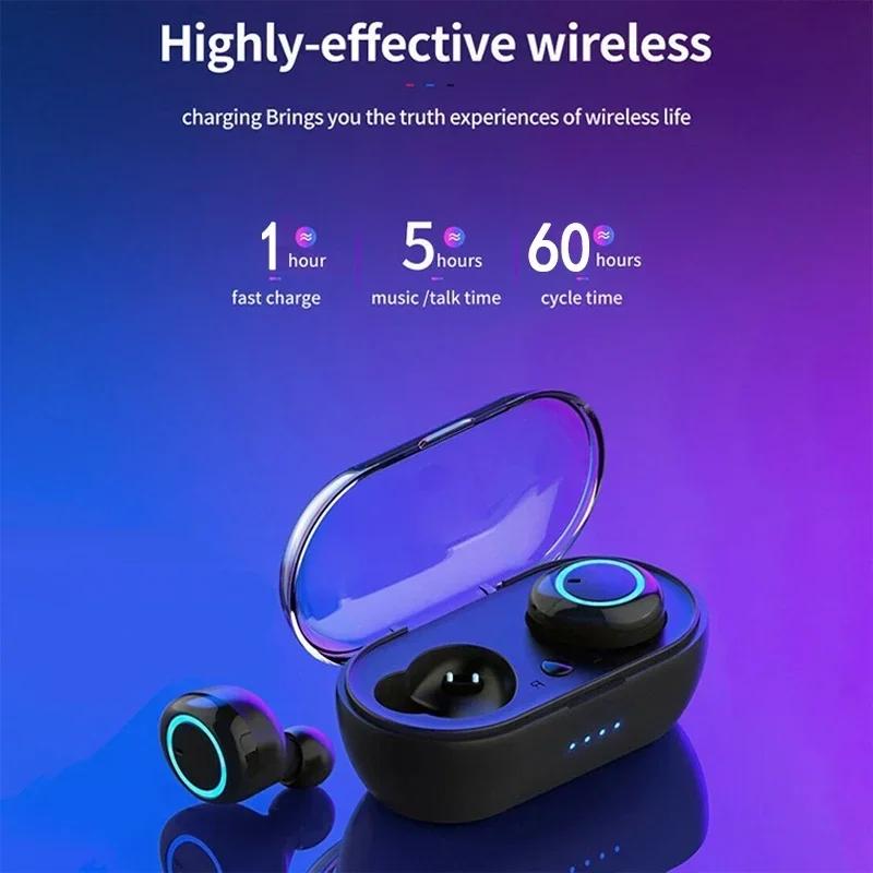 Y50 Bluetooth earbuds Earphones Wireless headphones Touch Control Sports Earbuds Microphones Music Headset for xiaomi TWS Lenovo