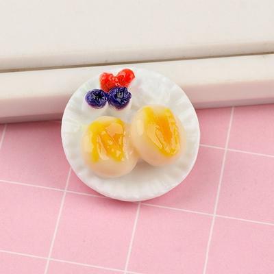 Creative Dollhouse Miniature Simulation Food Model Resin Colorful Kitchen Accessories DIY Breakfast Combination Platter