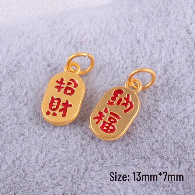 Sand Gold Electroplated Alloy Bracelet Pendant with Nafu Braid