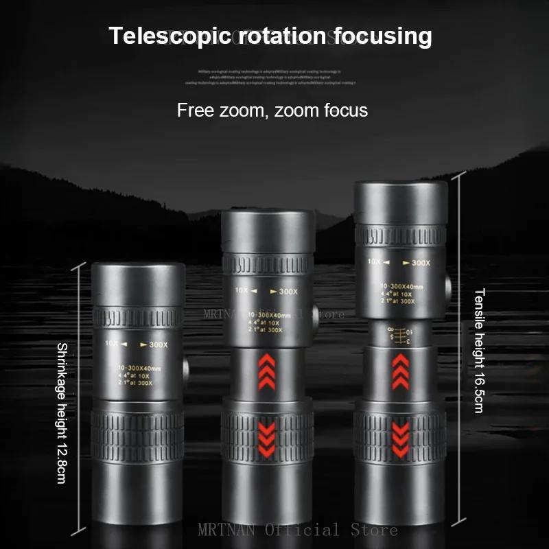 Powerful 10-300x40 HD Monocular Telescope Long Range Zoom With Tripod Phone Clip For Outdoor Hunting Camping Tourism