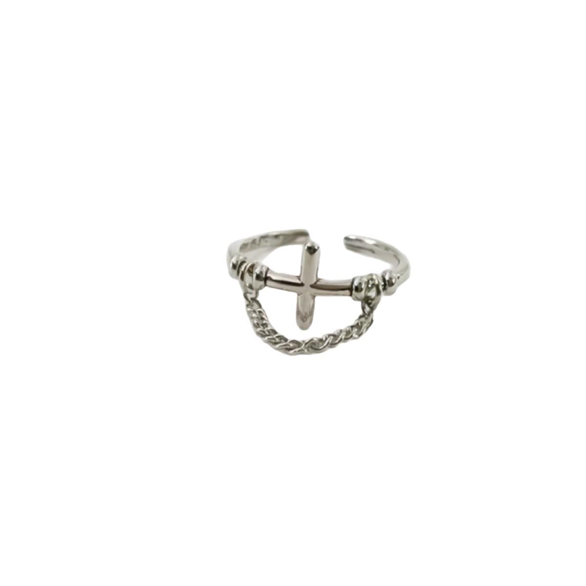 

Fashionable Personalized Woven Chain Cross Finger Ring