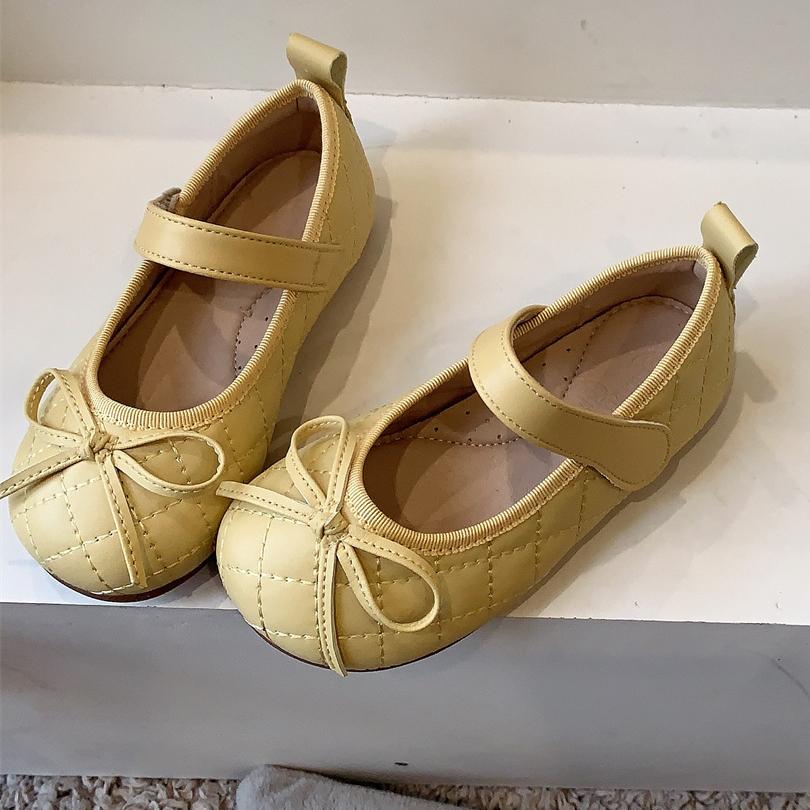 Korean Style Plaid Children's Shoes Girls' Small Leather Shoes Soft Sole Princess Shoes Shallow Mouth Baby Single Shoes