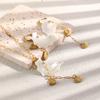 MamacitaSlay 316L Stainless Steel Shell Conch Earrings Necklace 18K Gold Plated Waterproof Casual Beach Jewelry Set For Women