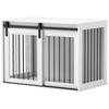 Dog Crate with Sliding Door, Ventilation, Chipboard and Steel, 98 X 58 X 61 Cm, Walnut