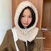 Han Dan~ Lazy circle hair hooded shawl integrated balaclava hat women's autumn and winter niche warm knitted hat