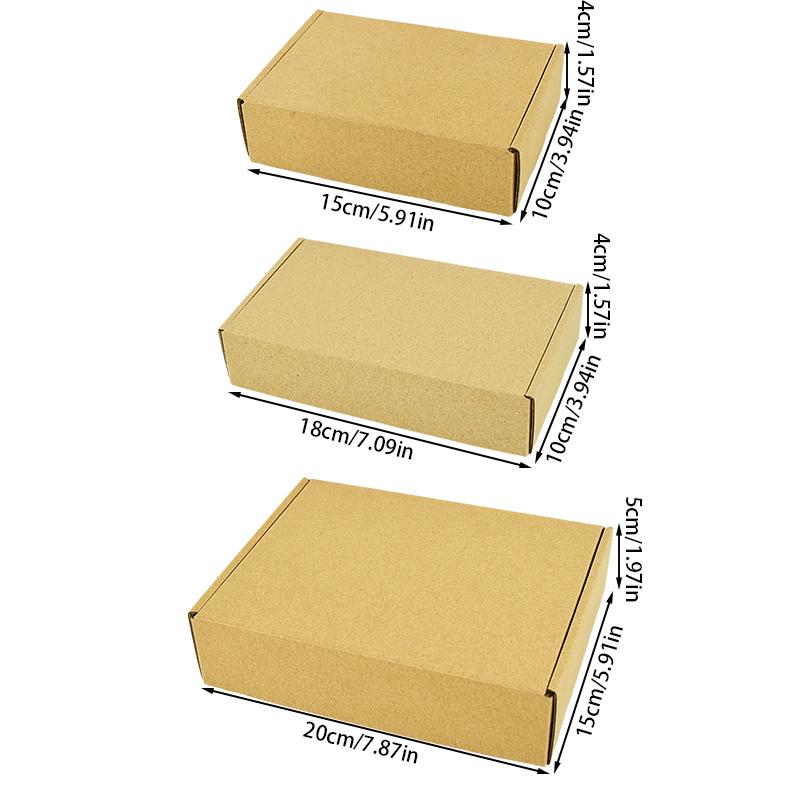 5Pcs Multi Size Brown Kraft Paper Gift Box Christmas Cookies Candy Packaging Box Wedding Gifts For Guest Handmade Soap Wrapping
