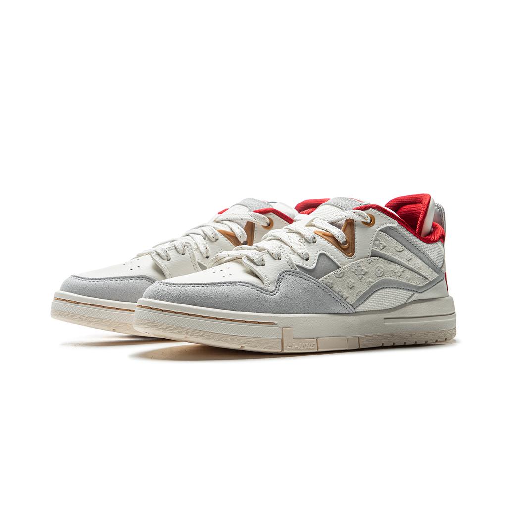 Li Ning Bao Xiang Street Fashion Versatile Thick Sole Height Increasing Non-Slip Shock Absorbing Wear-Resistant Low-Top Skate Shoes AEPV022-3