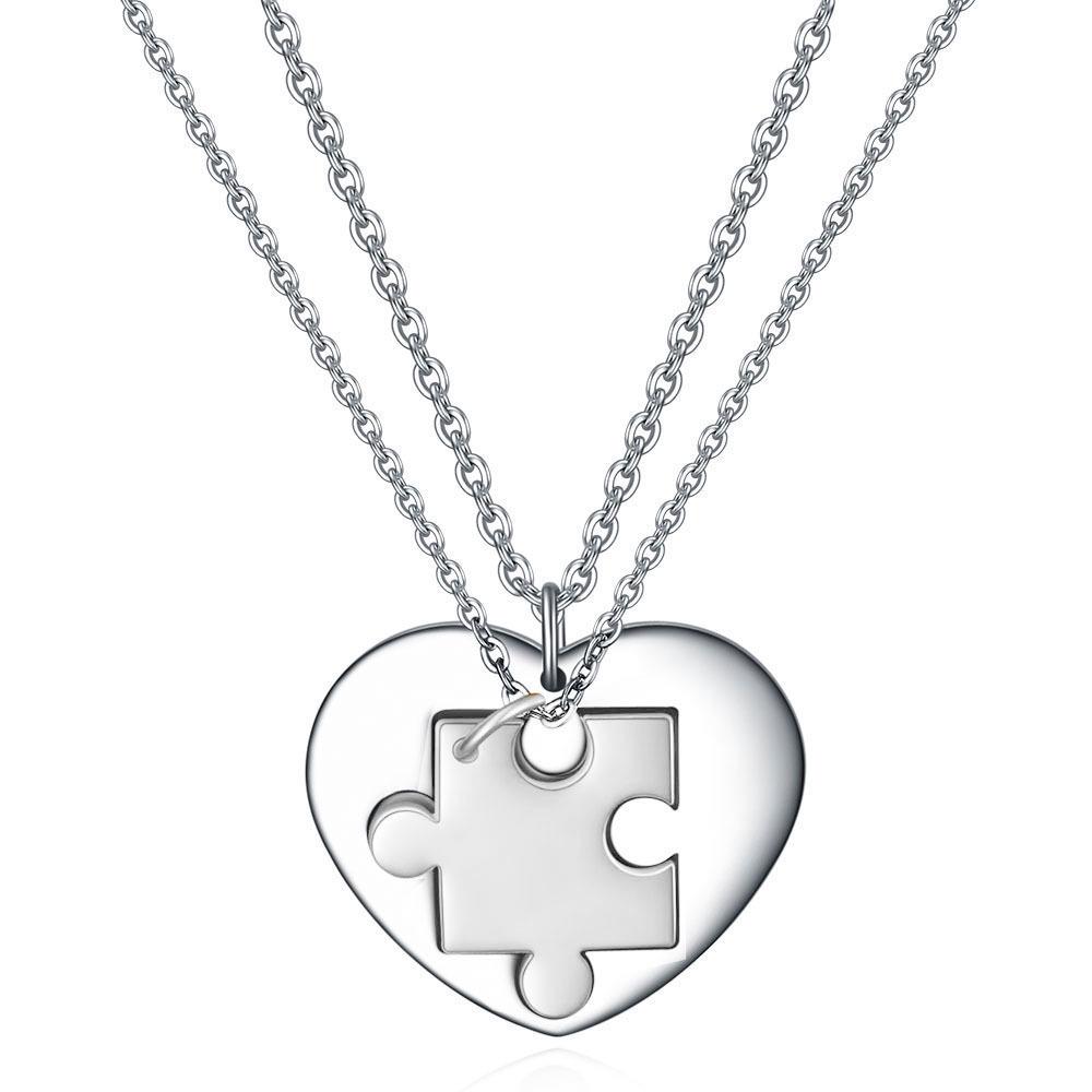 Guochao Titanium Steel Couple s Choker Necklace - Three-Color Engraved Valentine s Day Gift