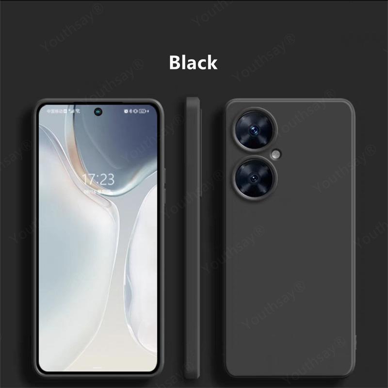 

Для Huawei Nova 11i жидкий силиконовый чехол Nova 11i чехол Funda Shell Coque мягкий телефон бампер для Huawei Nova 11i For Nova 11i чёрный