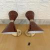 Set of 2 Mid Century Modern Brass Diabolo Wall Sconce Italian Stilnovo Double Cone Sconces Elegant Brass Wall Lamps Bathroom Vanity Light Bedside