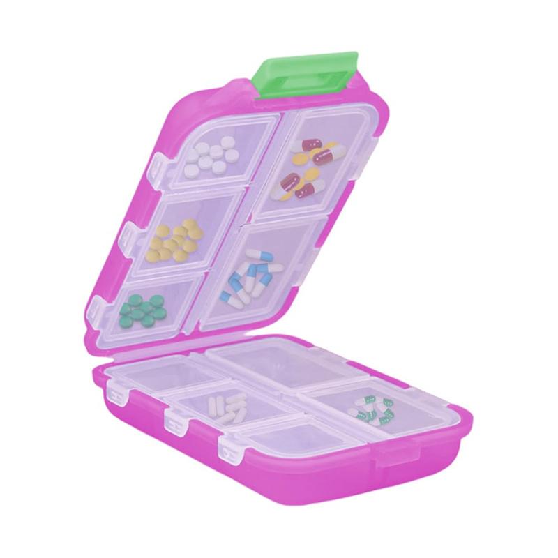 10Grids Portable Pill Case Folding Medicine Drugs Pills Capsule Tablet Container Boxs Plastic Empty Drug Organizer Pillbox Cases