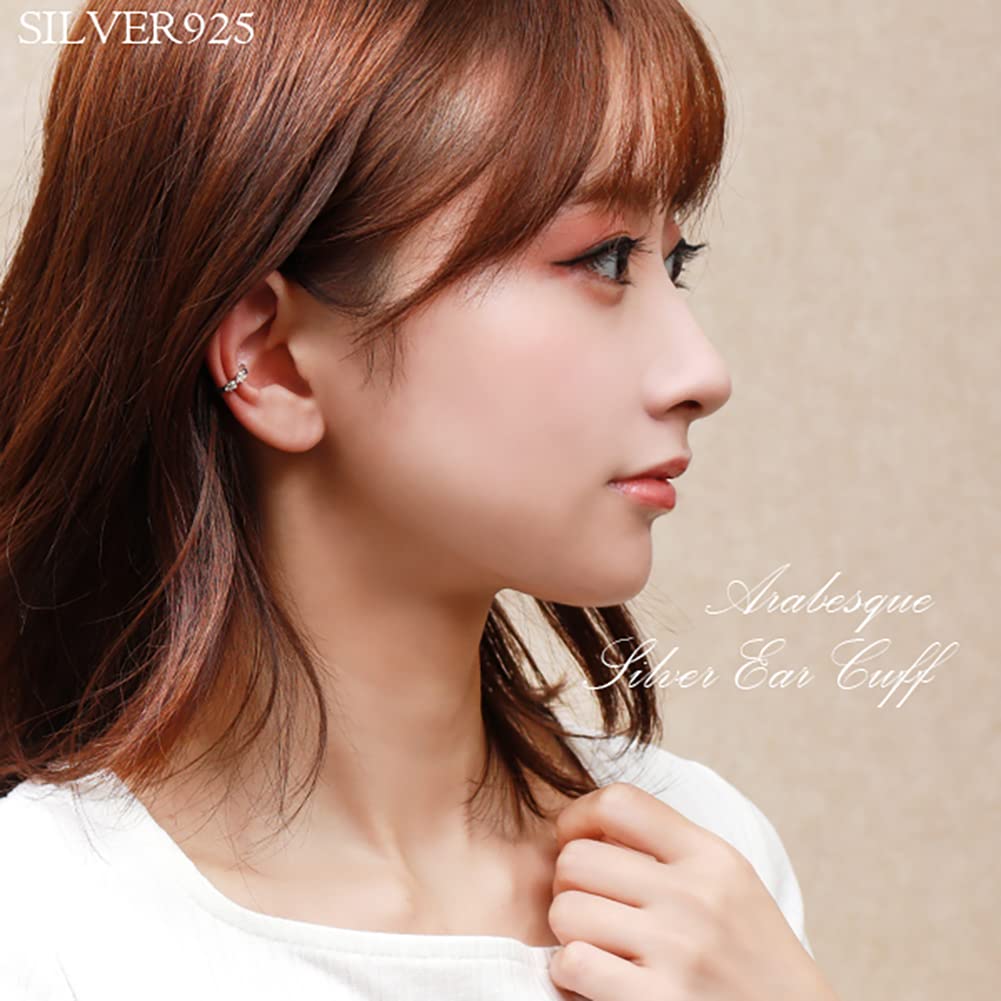 Shinjuku Gin No Kura Ruby Arabesque Silver 925 Ear Cuff, Single Earring, Women's, Non-Pierced Earring