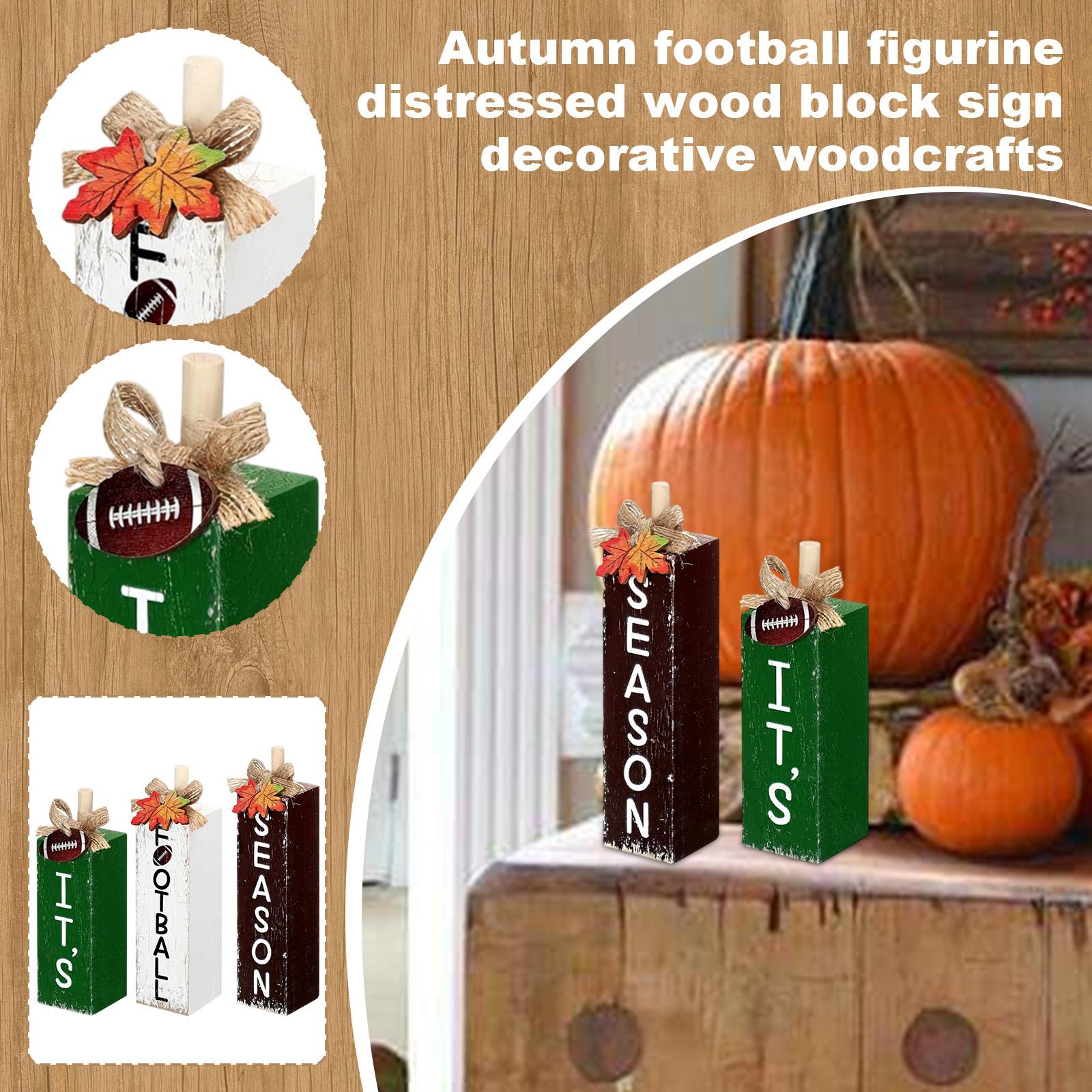 

Football Ornaments Made Of Old Wooden , With Layered Trays For Decorating Cottages, Thanksgiving Dining Tables, And Wooden Products One Size