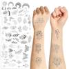 New Black and White Sun and Moon Series Tattoo Stickers Can Be Waterproof Party Gift Funny Face Stickers