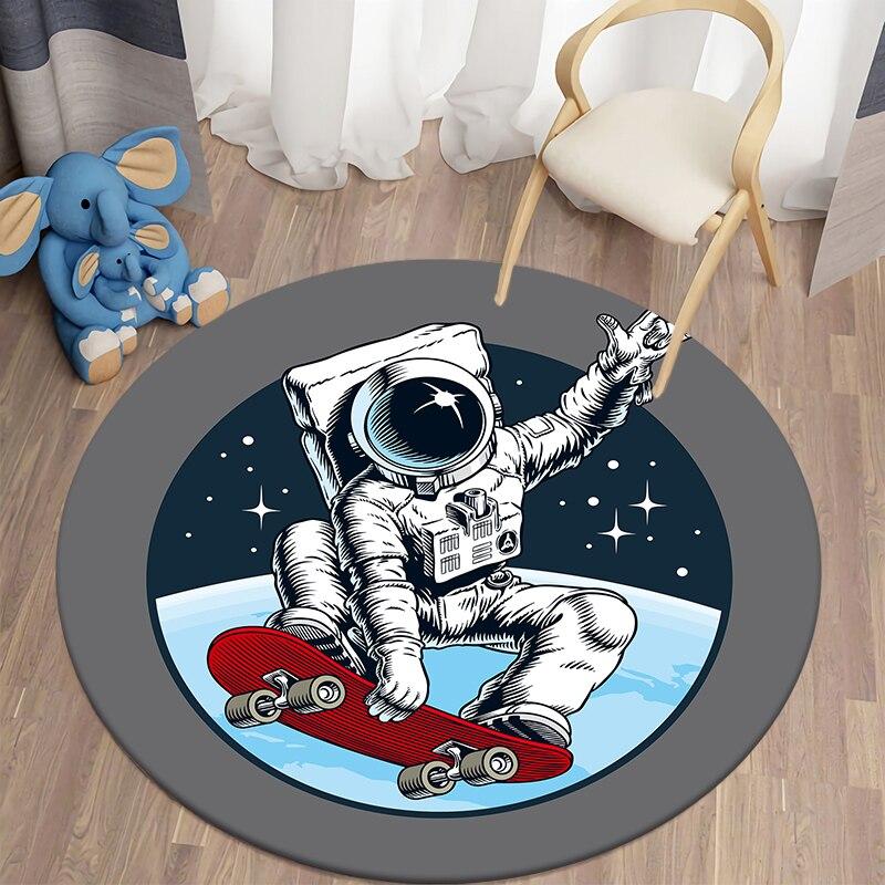 Astronaut Round Carpet for Living Room Rugs Bath Mat Area Rug Doormat Bedroom Children Carpet Alfombra Non-slip Floor Mat