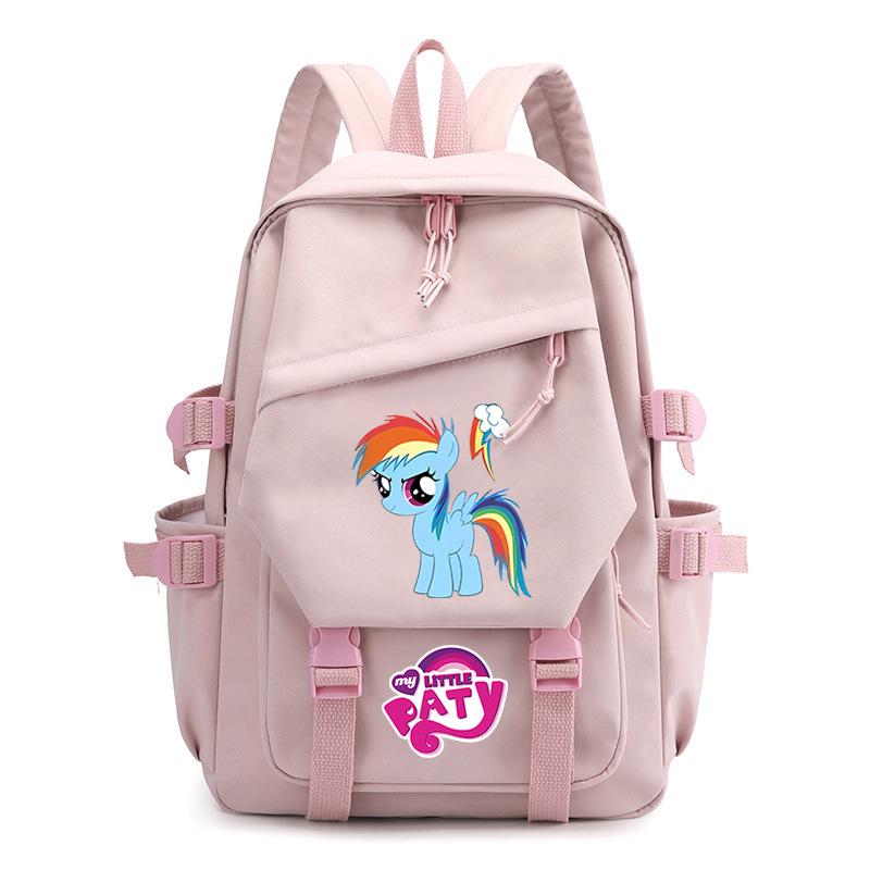 Pony Poly Rainbow Pony Printed Student School Bag Large Capacity Primary And Secondary School Student School Bag Children'S Backpack