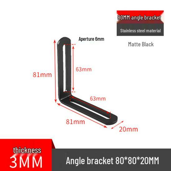 Stainless Steel 90° Movable L-Shaped Corner Bracket with Long Hole for Shelf Support