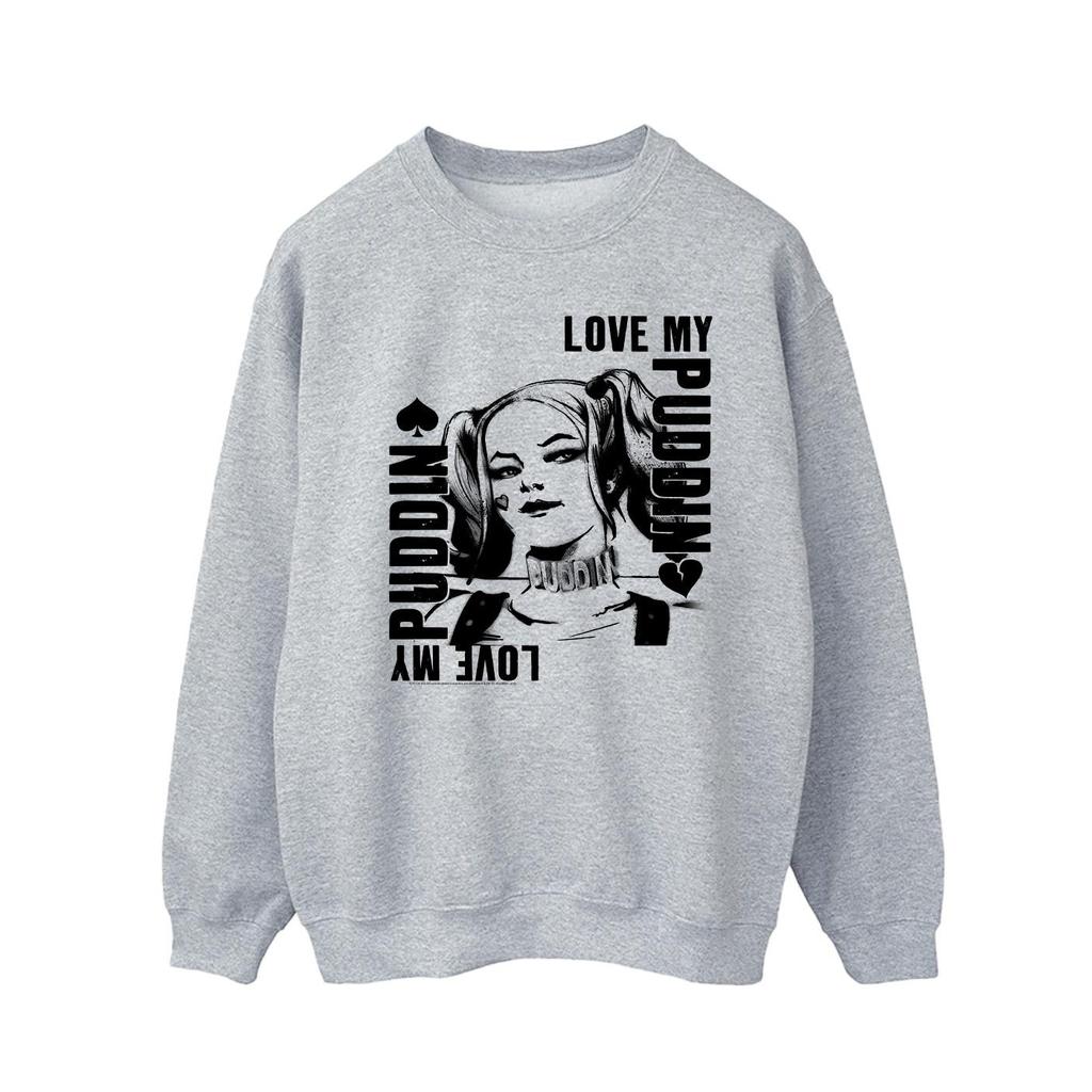 DC Comics Mens Suicide Squad Harley Love Puddin Sweatshirt