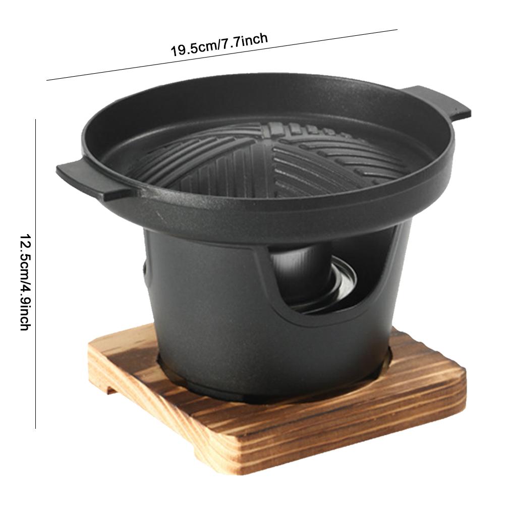 Mini BBQ Alcohol Stove Barbecue Grill Detachable Outdoor BBQ Plate Non-Stick Japanese Alcohol Stove Portable Mini Barbecue Stove