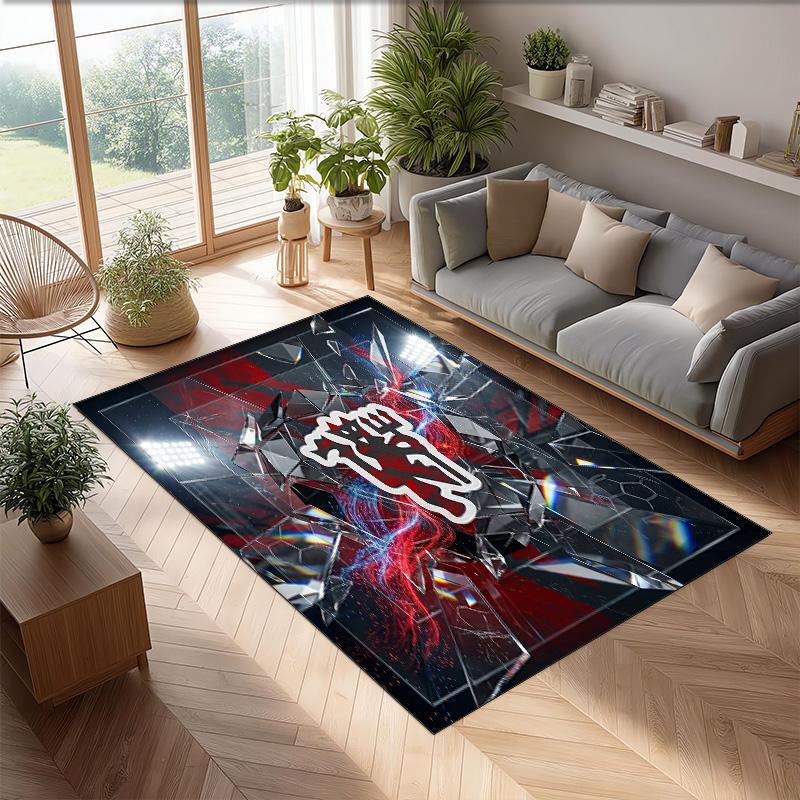 Tappeto in Flanella Stampato Manchester United Antiscivolo Morbido Poliestere Tappeto per Pavimento Tappetino Decorativo per Interni per Camera da Letto Soggiorno Divano