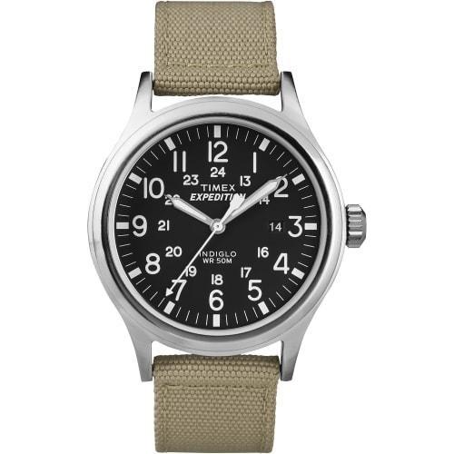 Timex Expedition Scout Metal Watch with Black Dial and Sand Strap, Men's, T49962 [Official Import]