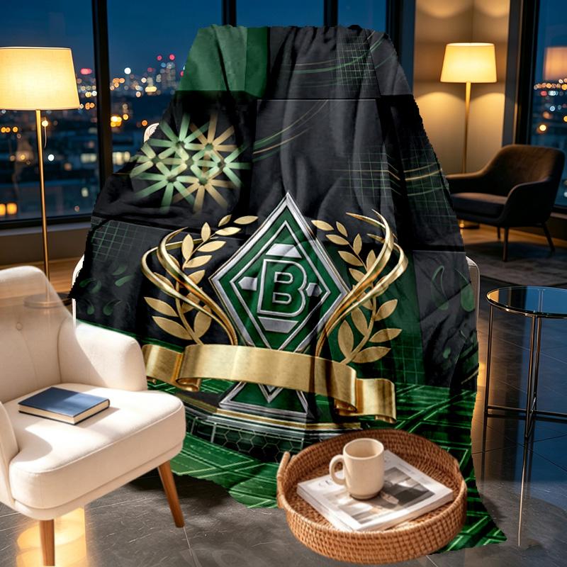 Borussia Mönchengladbach Print Decke - Weich & Bequem, für Schlafzimmer, Reisen, Sofa, Heimdekoration - Geburtstags-Weihnachtsgeschenk für Freund