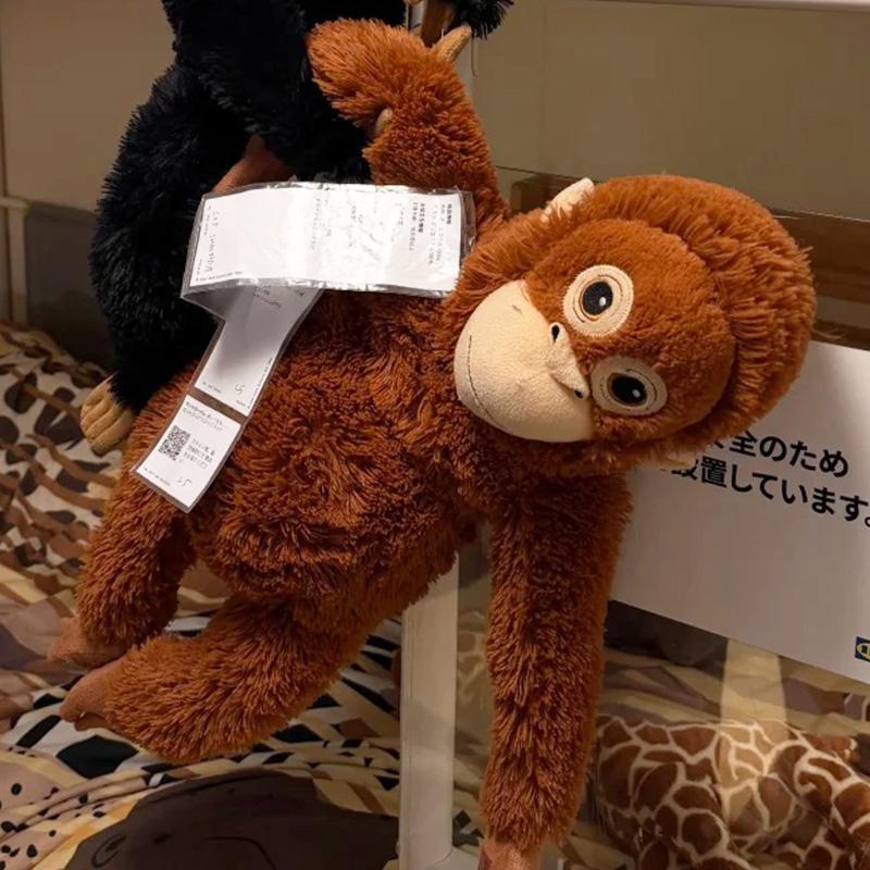 Favorite Toy Unisex Gorilla Monkey Plush Toy Chimpanzees Mama Punch Monkey Cute Kawaii Holding Soft Stuffed Doll Funny Orangutan Toy Creative Gift