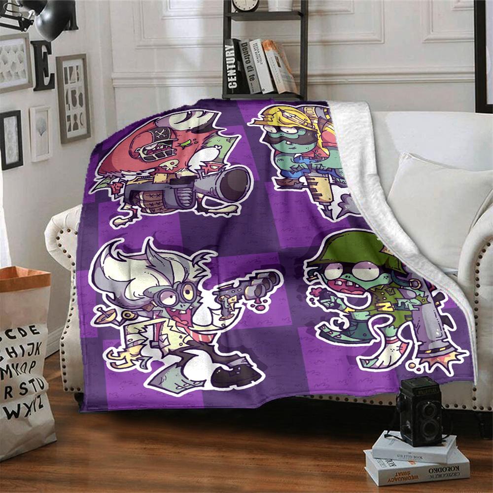 Plants Vs. Zombies Blanket Warmthful Decor Suitable for Chair Bedding Sofa Four Seasons Multipurpose Playful Design